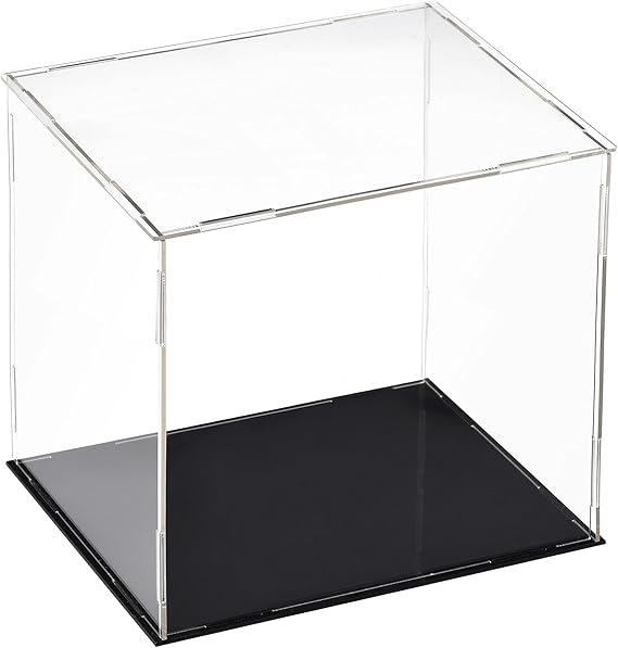 TOP-VIGOR Acrylic Clear Display Case, 30 x 25 x 30cm Assemble Dustproof Protection Countertop Box, Showcase Cube Collectibles Show Box for Figures Toys Home Storage