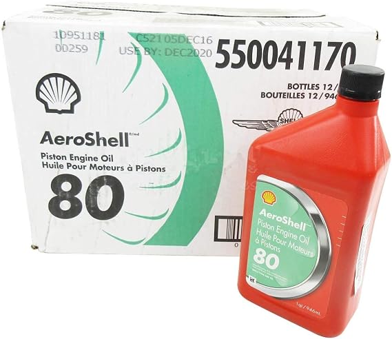 AeroShell Oil 80 Mineral SAE Grade 40 Aircraft Oil - Quart Bottle