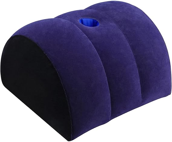 TheClover Portable Inflatable Wedge Pillow - Ultralight Travel Cushion for Leg Elevation, Knee & Back Support, Adjustable Firmness for Camping, Car, Home & Hotel (Blue)