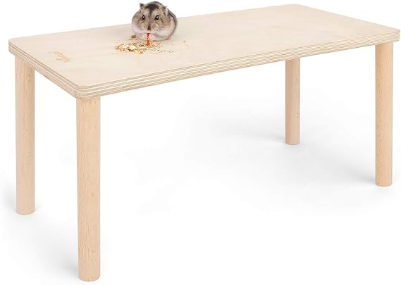 Niteangel Hamster Play Wooden Platform: Rectangle - 15.7" L x 7.1" W - 7" H | Can Maximizes Cage Space & Enriches Pet environment for Dwarf Syrian Hamsters Gerbils Mice Degus or Other Small Pets
