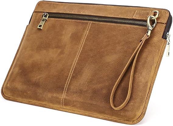 CONTACTS Cowhide Leather 14.2" Slim Laptop Case 14" x 10" Briefcase Compatible with MacBook Pro 14" Large Document Bag Notary Bag