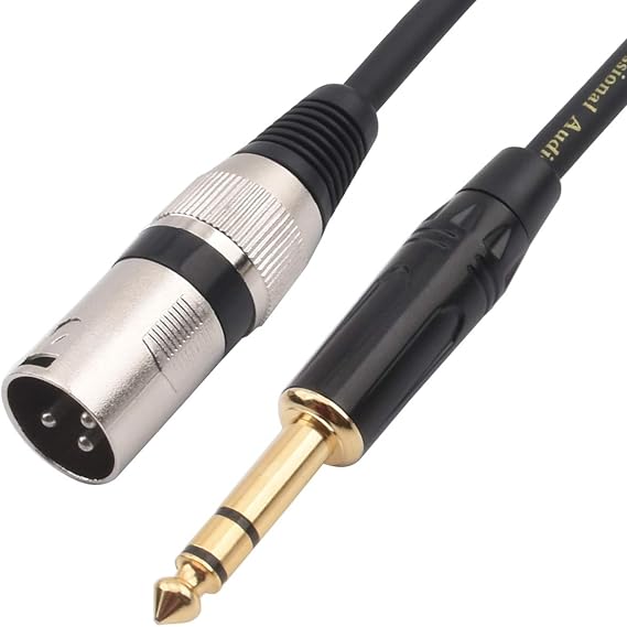 1/4 Inch TRS to XLR Male Balanced Signal Interconnect Cable Quarter inch to XLR Patch Cable - 3.3 Feet
