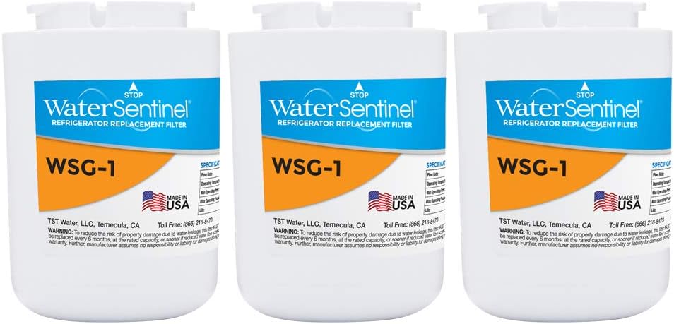 WaterSentinel WSG-1 Made in USA Refrigerator Replacement Filter: Fits GE MWF Filters...... (3, 5.5)