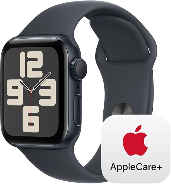 Apple Watch SE (2nd Gen) [GPS 40mm] Smartwatch with Midnight Aluminium Case with Midnight Sport Band S/M. Fitness and Sleep Trackers, Crash Detection, Heart Rate Monitor, Retina Display