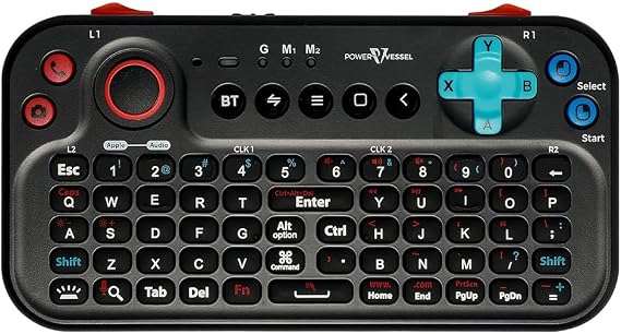 Bluetooth Pocket Keyboard V2 with Jog Mouse and Audio, Black, Remote Wireless Controller Compatible with Smartphone, Laptop, Tablet, Nvidia Shield TV, Xiaomi TV Stick, Mi Box, Fire TV