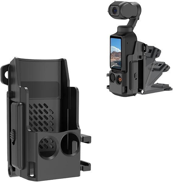 磁気マウントスタンド DJI Osmo Pocket用 3.90°調節可能なポケット 3カメラ拡張アダプター ブラケットマウントホルダー コールドシュー付き ブラック