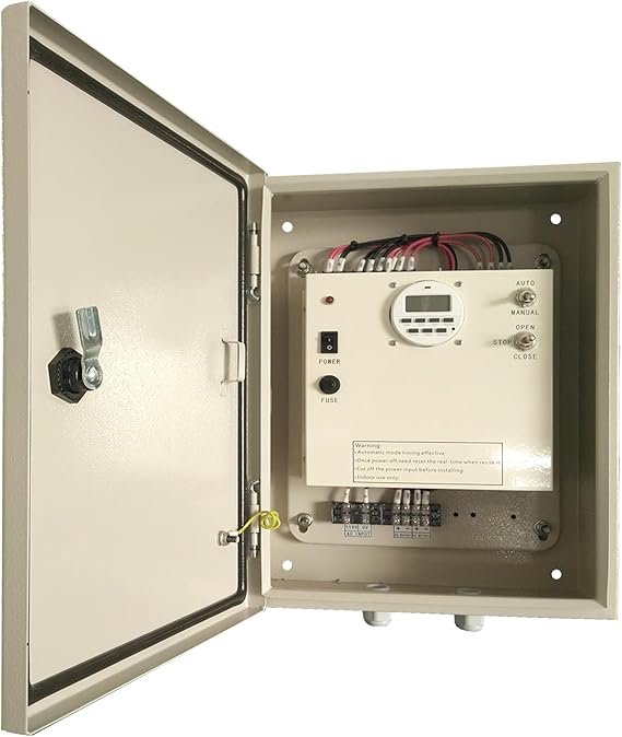 Greenhouse Roll Up Motor Timer Controller Automatic Ventilation Control with AC110V to DC24V Transformer Timing Switch for Greenhouse Film Side Roof Curtains