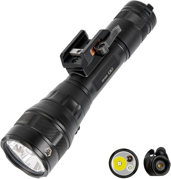 RovyVon GL8 Pro Tactical Flashlight 1800 Lumens,White/365nmU/IR Light Combo | 650ft Beam Distance, Adjustable Rail Adapter, Compatible Remote Control Rail Mounted Flashlight for Outdoor Activities