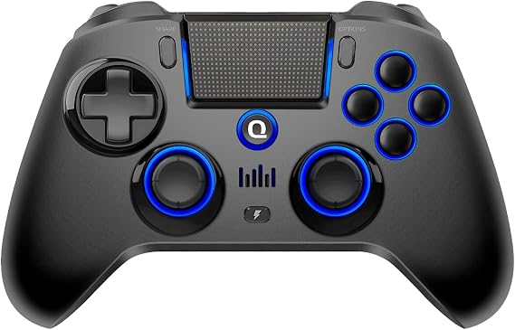QRD Spark N5 PS4 controller, PS4 Pro Slim PS3 Steam Deck PC Compatible with smartphones, Hall effect joystick, 3.5 mm audio port + speaker + microphone, macro, rapid fire, vibration, motion sensor function