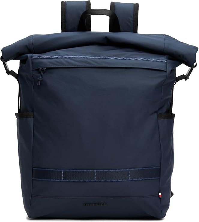 Tommy Hilfiger Mens Colour Rolltop Backpack, Space Blue