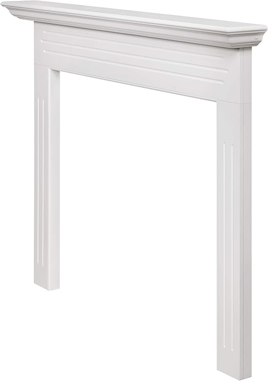 Pearl Mantels Uncomplicated and Tasteful MDF Mantel Surround, 48" W x 40" H, Crisp White