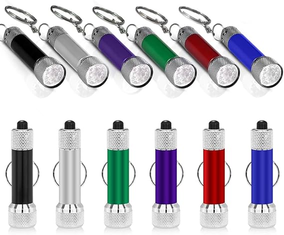 mizikuu 12-Pack LED Flashlight Mini Torch, Small Keychain Torch Colorful Mini Pocket Flashlight LED Super Bright for Kids Adult Camping Hiking Outdoor Gifts