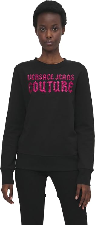 VERSACE JEANS COUTURE Black Signature Screen Printed Sweatshirt-M