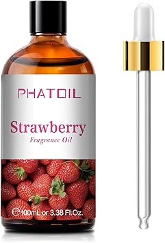 PHATOIL 3.38FL.OZ Strawberry Fragrance Oils for Aromatherapy, Essential Oils for Diffusers for Home, Perfect for Diffuser, Yoga, Skin Care, DIY Candle and Soap Making - 100ml