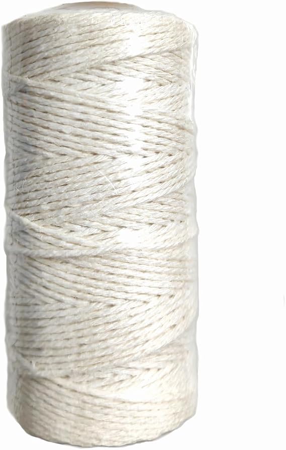 Cotton Rope 1mm Butcher Twinte Bakers Twine Natural White Cotton String for Wedding Crafts, Gift Wrapping Twine, Home Decor, Gift Packaging