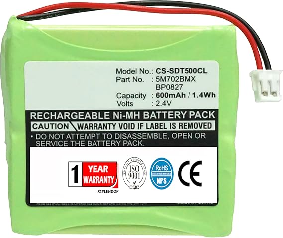 XSP 600mAh Replacement Battery for AUDIOLINE Slim Slim DECT 500 British Telecom Verve 410 Verve 450 BTI Verve 410 Verve 410 Black and Others Part NO 5M702BMX GP0735 GP0747 GP0748 GP0827 GP0845