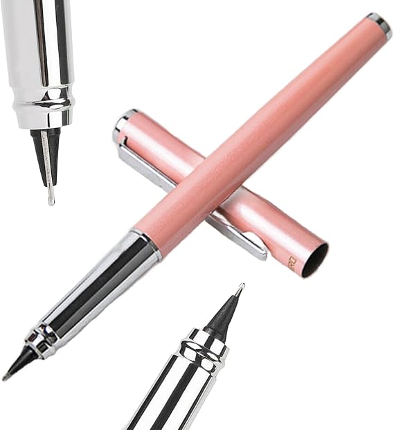Fountain pen, extra fine point smooth writing pens for journaling fancy pens, hero 70 colored metal pen writer gifts Pen Sets for Men and Women Classic Design with Converter (Peach)