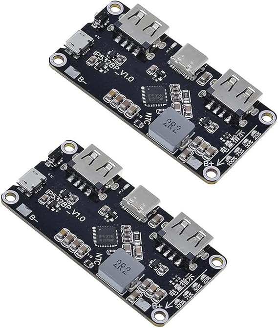2-Pack IP5328P Dual USB Fast Charging Module, 18W | Boosts 3.7V to 5V, 9V, 12V, for phone and power bank fast charging, supports QC3.0, FCP, AFC