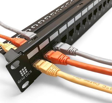 24 Port Patch Panel 1U UTP with Inline Keystone CAT6 Coupler (Populated)