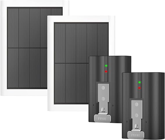 2Pack Ring Spotlight Camera & Stick Up Cam Battery + 2Pack Ring Camera Solar Panel Charger
