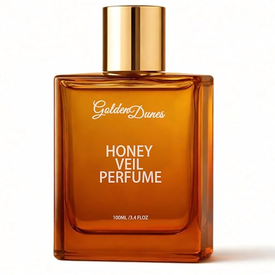 Golden Dunes Honey Veil Eau de Parfum Honey, Oud, Patchouli, Vanilla & Bergamot with Floral-Amber Spicy Notes, Clean Vegan Essential Oils, Long-Lasting Unisex Fragrance, 100 ml