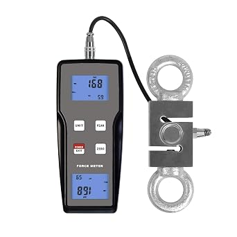 FM-204-500K Digital Force Gauge Push Pull Gauge Tester Meter 3 Measurement Units N, kg, lb with External Loadcell Sensor | Force Range 500 kgf, 4900 N, 1100 Lbf
