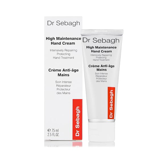 Dr Sebagh High Maintenance Hand Cream (2.6 fl oz) - Luxury Cream for Dry Cracked Hands - Fast-Absorbing Lotion for Women and Men - Hydrating Hand Moisturizer - Anti-Aging Repair Cream