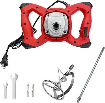 ELECTRIC Cement Mixer, 1200W Electric Concrete Mixer with 6 Speed, 110V Handheld Mud Mixer for Motar,Paint, Grout, Plaster, Thinset,Fodder Stirring Tool