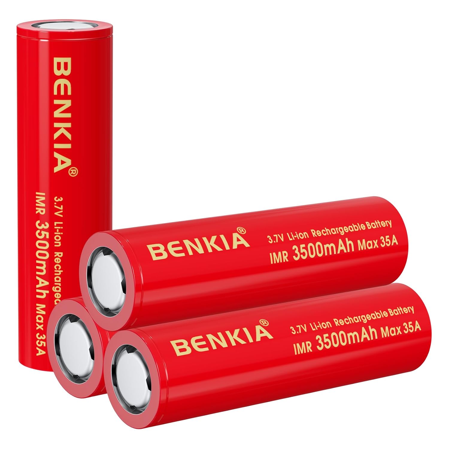 18650 Rechargeable Battery 3.7v Lithium Ion Batteries 3500mah High Capacity Long-Lasting for Flashlight, Radio and Remote4Pack