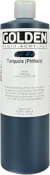 Acrylic - Golden Artist Colors Fluid Acrylic Turquoise (Pthalo)16oz
