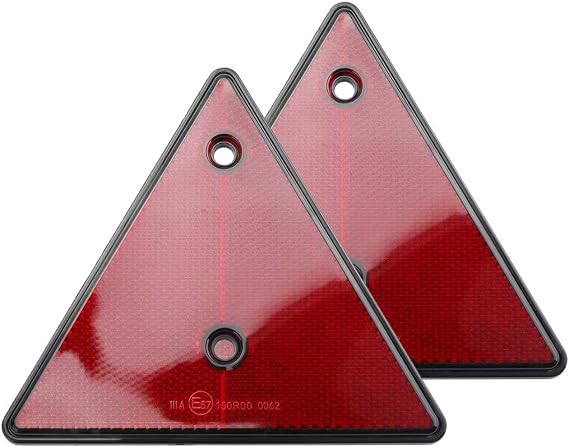 2Pcs Red Triangle Reflectors High-Reflective Warning Triangles