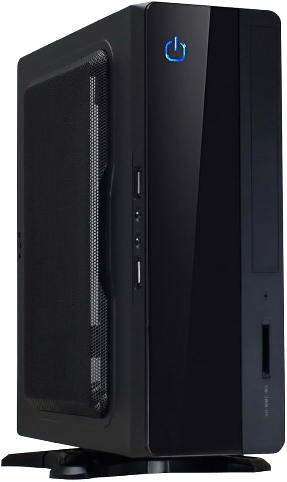 CiT Office PC Case Mini ITX, VESA Mount Computer Case with 180W PSU, Black | Ultra-compact mini itx computer case with built-in 180W PSU, VESA mountable behind a monitor to save desk space in any office