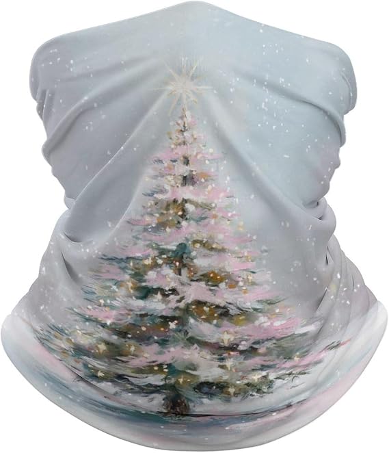 Christmas Tree with Twinkling Lights Neck Gaiter Face Mask Face Cover Balaclava Bandana Headwear for Men Women