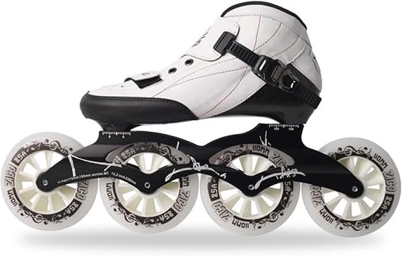 Speed Skates Inline Professional for Adults, 4 X 90-110 Mm Wheels Single Row Adjustable Lightweight Racing Skates for Beginners and Women's Fitness Skating Roller Skates Unisex