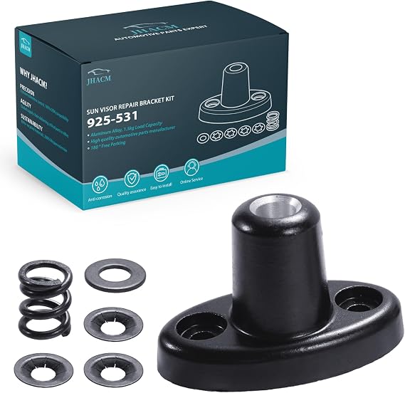 924-531 Visor Repair Bracket Kit New Black Aluminum Fit for Jeep TJ Wrangler 1997 1998 1999 2000 2001 2002