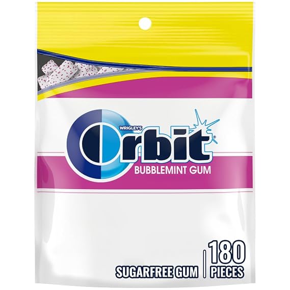 ORBIT Bubblemint Chewing Gum Sugar Free Value Pack, 14 Pieces, 12 Pack, Ideal for Back to School and College School Supplies