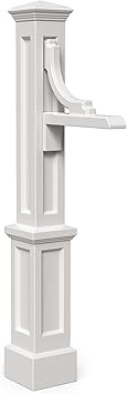 Mayne Woodhaven Address Sign Post - White - Includes Post & Address Arm - Polyethylene - Fits plaques up to 15in W 5812-W