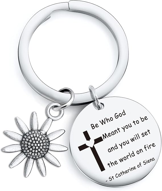 Christian Keychain Baptism Gift Biblical Quote Keychain Faith Keychain Goddaughter Gift