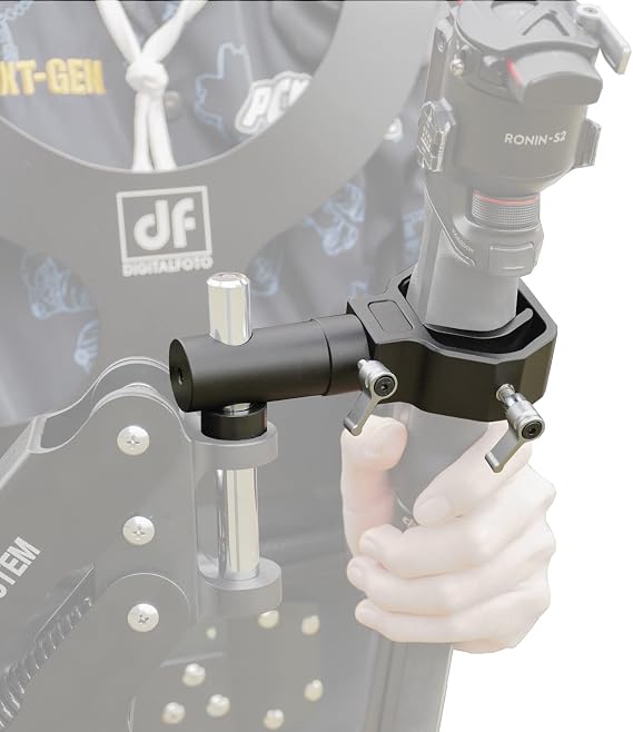 TH02 Steadycam Axis Arm Adapter,Gimbal Vest Rotatable Converter for 12mm 13mm 16mm Diameter Tube,Compatible with DJI RS4 Pro/3/2/ Ronin S/ZHIYUN Crane 3S/Float/Thanos Vest Series Etc