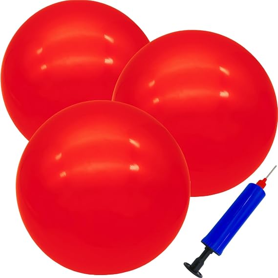 3 Pcs Inflatable Playground Balls 9 Inch Bouncy Balls with Hand Air Pump for Indoor Outdoor Play Balls for Kids