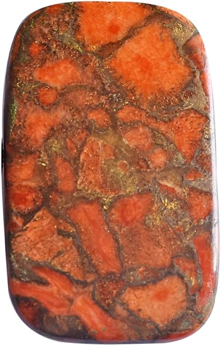 Orange Copper Mohave Turquoise Cabochon Size 39x24x3 MM Rectangle Shape Jewelry Making Mojave Copper Turquoise Supply Best Price