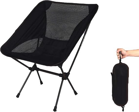 Ultralight Folding Camping Chair, Portable Compact for Outdoor Camp, Travel, Beach, Picnic, Festival, Hiking, Lightweight Backpacking
