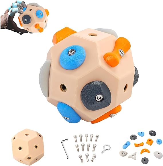 Handcrafted Boulder Block - Build Strength and Precision, 3D Rock Climbing Training Ball for Take It Out Anytime, Finger Strength Training Bouldering Valentines Day Gifts for Rock Climbers