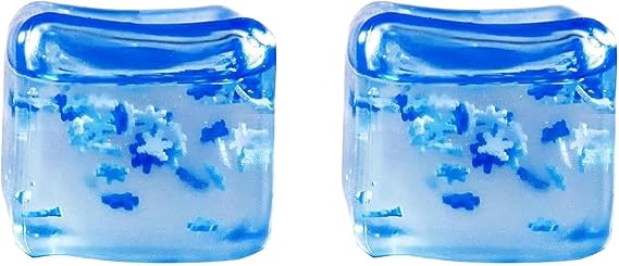 2Pcs Ice Cube Squishy Set, Clear Stress Cube Toys | 2Pcs 3.5cm Clear Ice Cube Squishy Set, High-Resilience Elastomer Sensory Toys For Office Focus And Daily Stress Relief