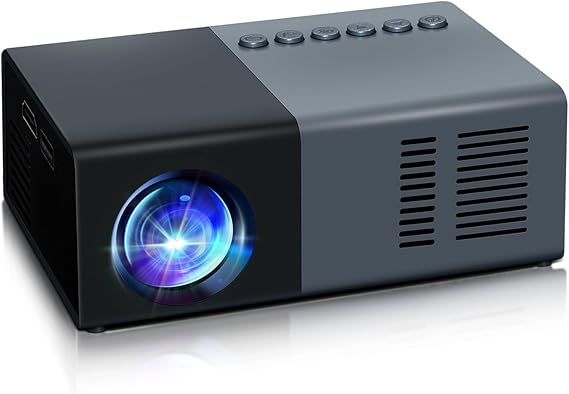 Mini Projector, Small Portable Projector .Suitable for children's gifts Video Projector, indoor video movies, and games. with Remote Control.Compatible for Smartphone, Laptop, PC(J9-B)