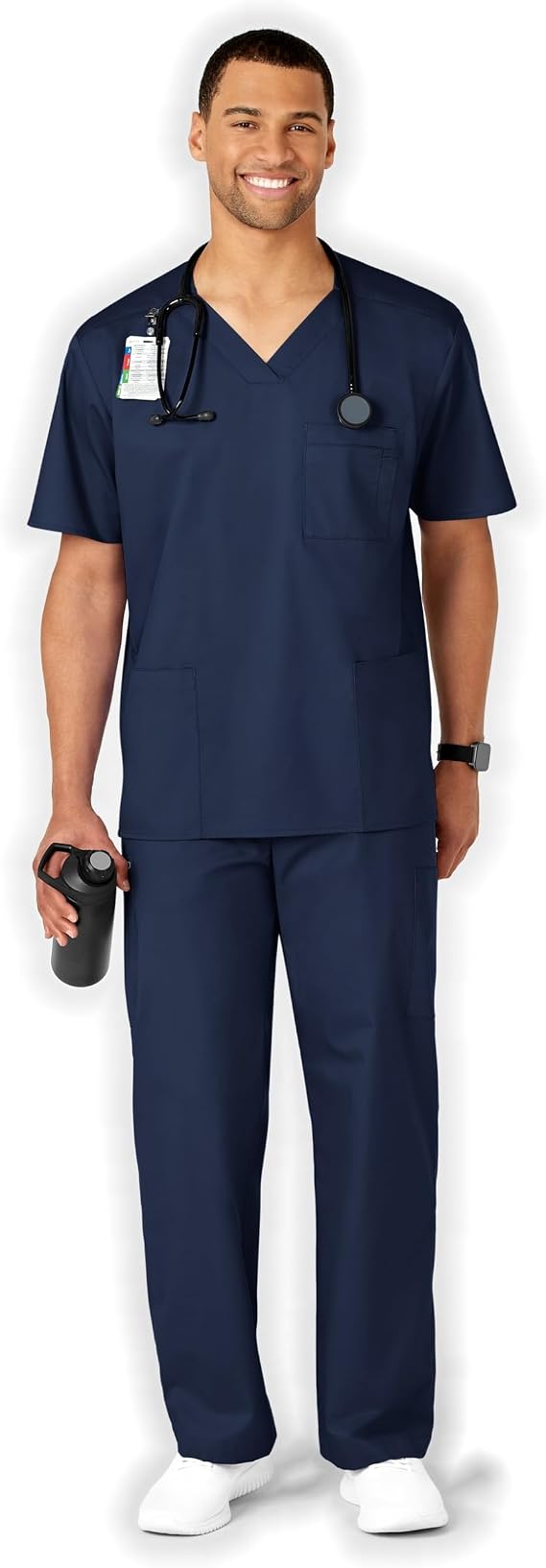 WINK WonderWORK Men's Cargo Scrub Pant | Mens Scrub Pant Hunter High Rise