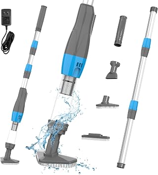 4 in 1 Cordless Rechargeable Small Pool Vacuum spa hot tub 90 Mins Running Time, 12 Gallons/Min Powerful Suction