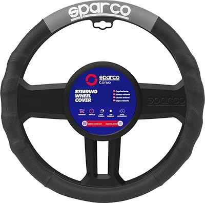 Sparco SPC1111GR Universal Car Steering Wheel Cover, BlackLight Blue