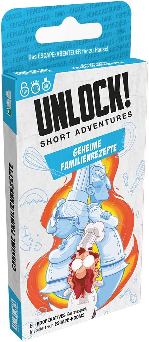 Asmodee, Unlock! Short Adventures - Secret Family Recipes, Family Game, Puzzle Game, 1-6 Players, From 10+ Years, 30 Minutes, German