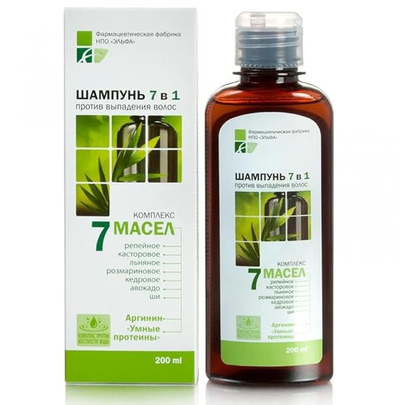 7in1 Shampoo Against Hair Loss 200ml Burdock, Castor, Linseed, Rosemary, Cedar, Avocado, Shea Arginine"Smart Proteins"